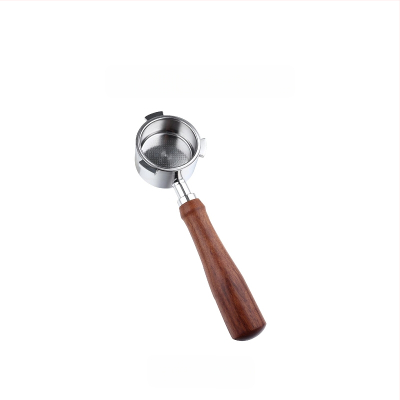 Itališko kavos aparato rankena, kavos masyvo medžio rankena, nerūdijančio plieno, trijų ausų kavos rankena, Delong, dugno neturinti rankena, 51 mm