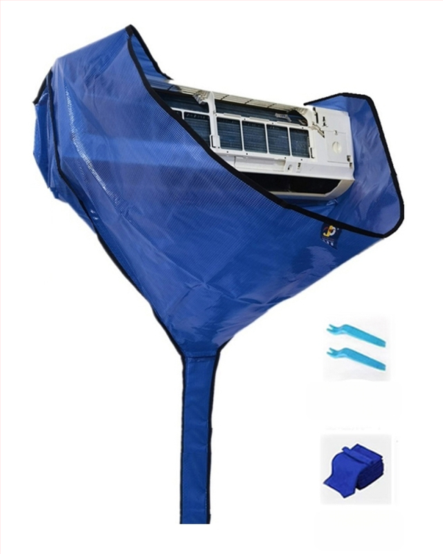 Légkondicionáló tisztító fedél fali egységekhez, Professzionális légkondicionáló tisztító vízgyűjtő zsák, Beltéri egység tisztító eszközkészlet 1-3 LE-s készülékekhez, Vízgyűjtő tölcsér