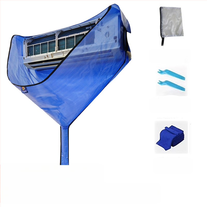 Légkondicionáló tisztító fedél fali egységekhez, Professzionális légkondicionáló tisztító vízgyűjtő zsák, Beltéri egység tisztító eszközkészlet 1-3 LE-s készülékekhez, Vízgyűjtő tölcsér