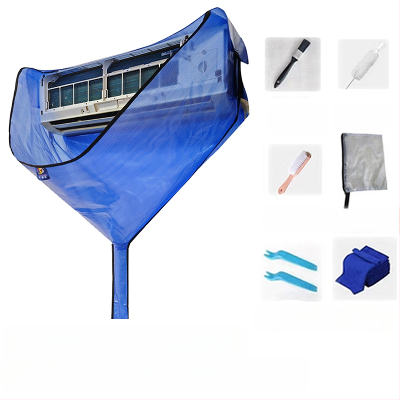 Légkondicionáló tisztító fedél fali egységekhez, Professzionális légkondicionáló tisztító vízgyűjtő zsák, Beltéri egység tisztító eszközkészlet 1-3 LE-s készülékekhez, Vízgyűjtő tölcsér