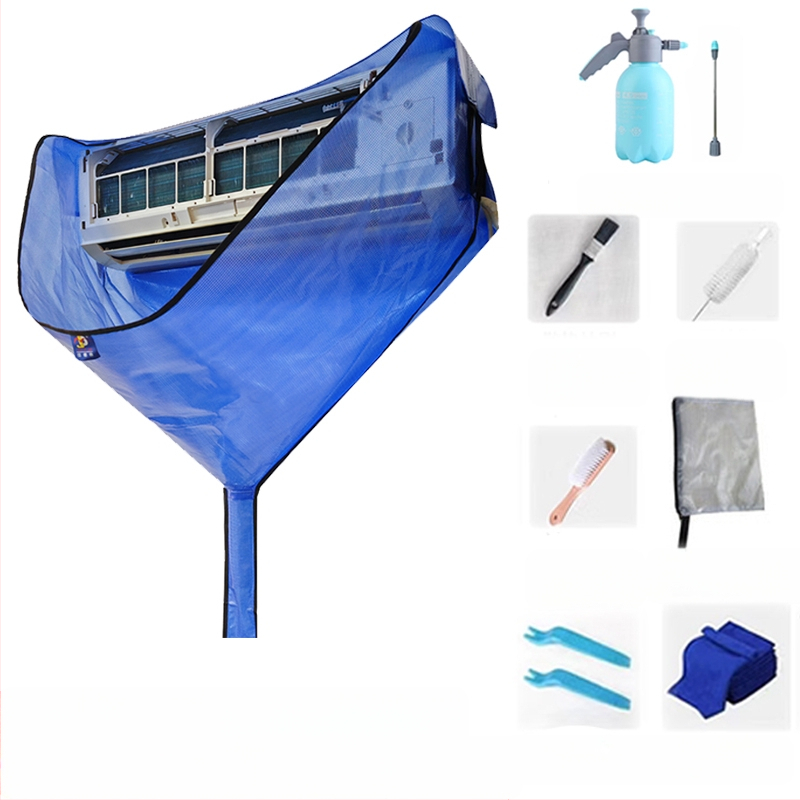 Légkondicionáló tisztító fedél fali egységekhez, Professzionális légkondicionáló tisztító vízgyűjtő zsák, Beltéri egység tisztító eszközkészlet 1-3 LE-s készülékekhez, Vízgyűjtő tölcsér