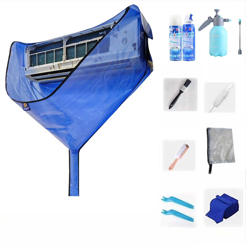 Légkondicionáló tisztító fedél fali egységekhez, Professzionális légkondicionáló tisztító vízgyűjtő zsák, Beltéri egység tisztító eszközkészlet 1-3 LE-s készülékekhez, Vízgyűjtő tölcsér