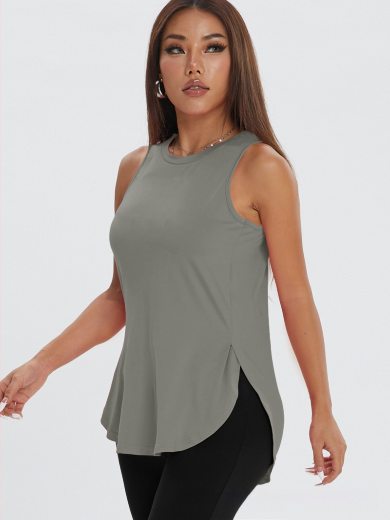 D1059 Euroopa ja Ameerika pealisrõivaste küljelõhisega varrukateta vest naiste suvisele spordile, jooksmiseks, jooga treenimiseks, spordipluus