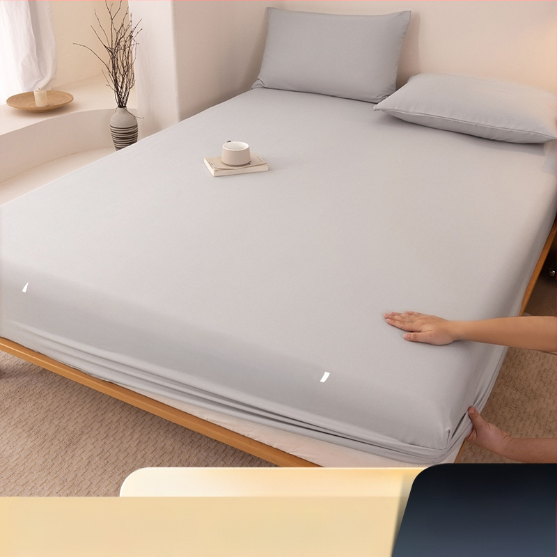 A klasės skalbtos medvilnės šlifavimo vientisos spalvos lovos užtiesalas, buitinis „viskas viename“ lovos užtiesalo, pagalvės užvalkalo, čiužinio užvalkalo, dulkių užvalkalo, trijų dalių komplektas