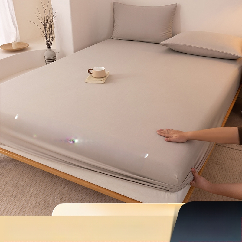 A klasės skalbtos medvilnės šlifavimo vientisos spalvos lovos užtiesalas, buitinis „viskas viename“ lovos užtiesalo, pagalvės užvalkalo, čiužinio užvalkalo, dulkių užvalkalo, trijų dalių komplektas