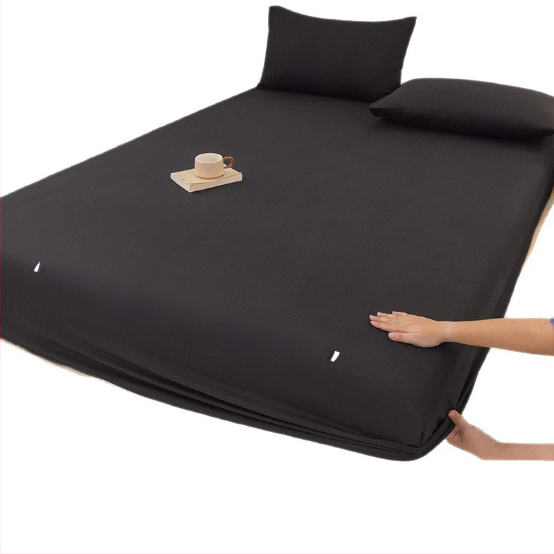 A klasės skalbtos medvilnės šlifavimo vientisos spalvos lovos užtiesalas, buitinis „viskas viename“ lovos užtiesalo, pagalvės užvalkalo, čiužinio užvalkalo, dulkių užvalkalo, trijų dalių komplektas