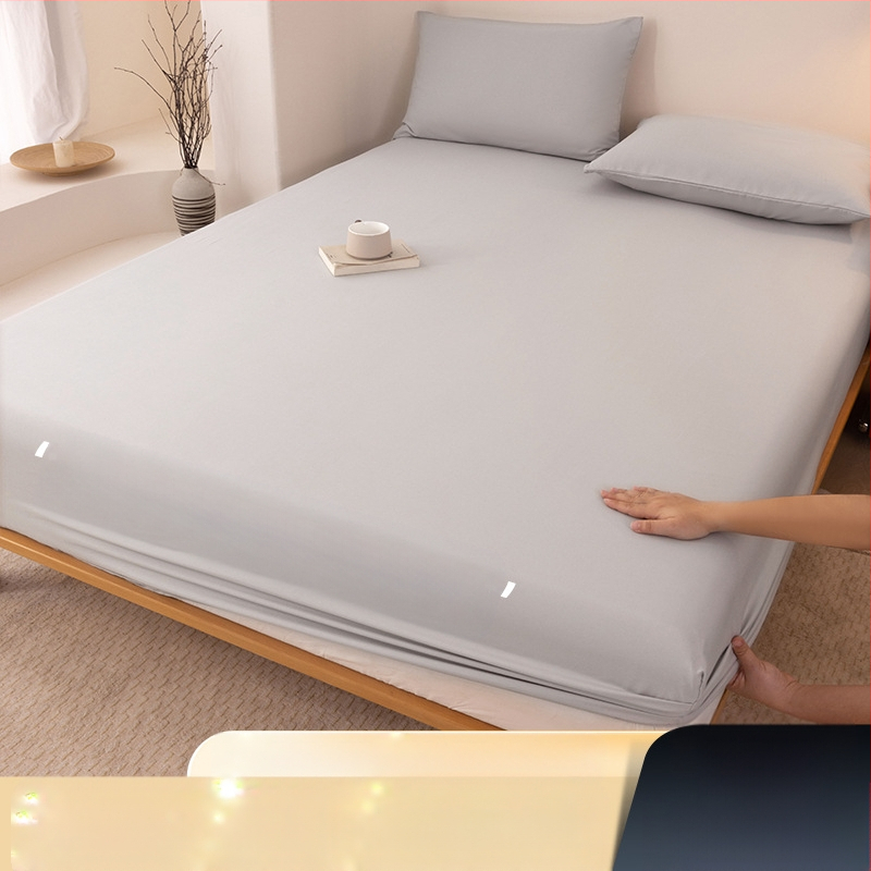 A klasės skalbtos medvilnės šlifavimo vientisos spalvos lovos užtiesalas, buitinis „viskas viename“ lovos užtiesalo, pagalvės užvalkalo, čiužinio užvalkalo, dulkių užvalkalo, trijų dalių komplektas