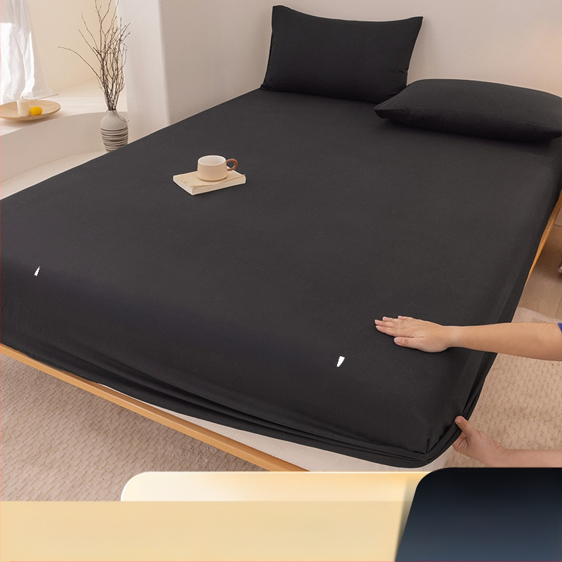 A klasės skalbtos medvilnės šlifavimo vientisos spalvos lovos užtiesalas, buitinis „viskas viename“ lovos užtiesalo, pagalvės užvalkalo, čiužinio užvalkalo, dulkių užvalkalo, trijų dalių komplektas