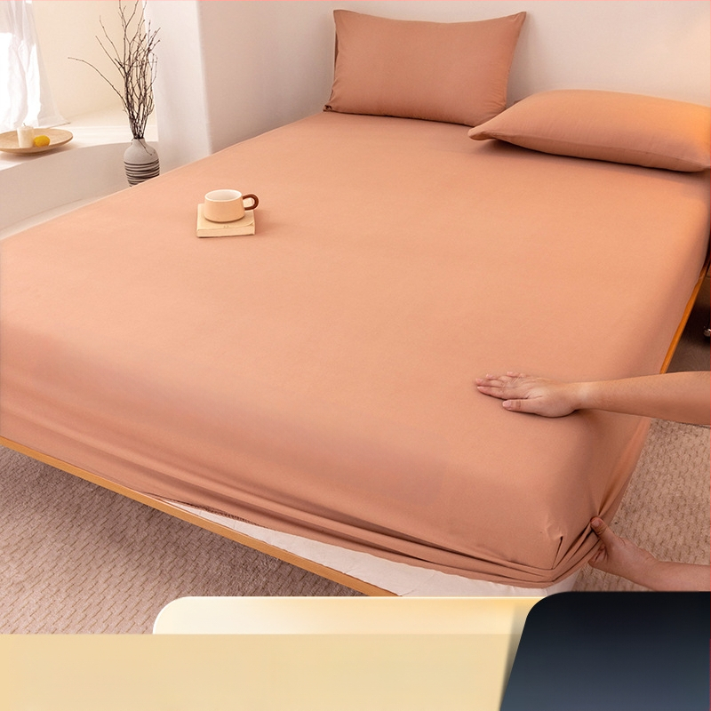 A klasės skalbtos medvilnės šlifavimo vientisos spalvos lovos užtiesalas, buitinis „viskas viename“ lovos užtiesalo, pagalvės užvalkalo, čiužinio užvalkalo, dulkių užvalkalo, trijų dalių komplektas