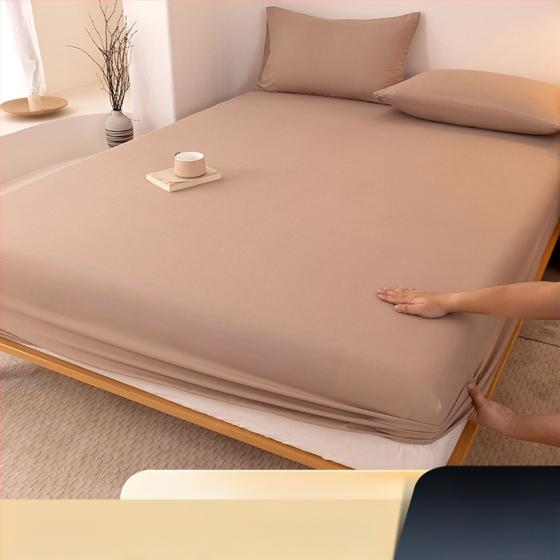 A klasės skalbtos medvilnės šlifavimo vientisos spalvos lovos užtiesalas, buitinis „viskas viename“ lovos užtiesalo, pagalvės užvalkalo, čiužinio užvalkalo, dulkių užvalkalo, trijų dalių komplektas