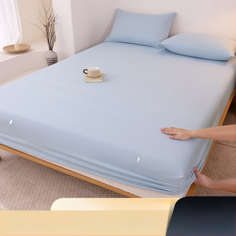 A klasės skalbtos medvilnės šlifavimo vientisos spalvos lovos užtiesalas, buitinis „viskas viename“ lovos užtiesalo, pagalvės užvalkalo, čiužinio užvalkalo, dulkių užvalkalo, trijų dalių komplektas