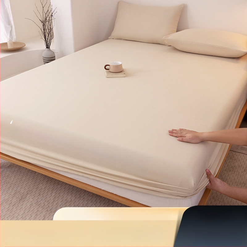 A klasės skalbtos medvilnės šlifavimo vientisos spalvos lovos užtiesalas, buitinis „viskas viename“ lovos užtiesalo, pagalvės užvalkalo, čiužinio užvalkalo, dulkių užvalkalo, trijų dalių komplektas