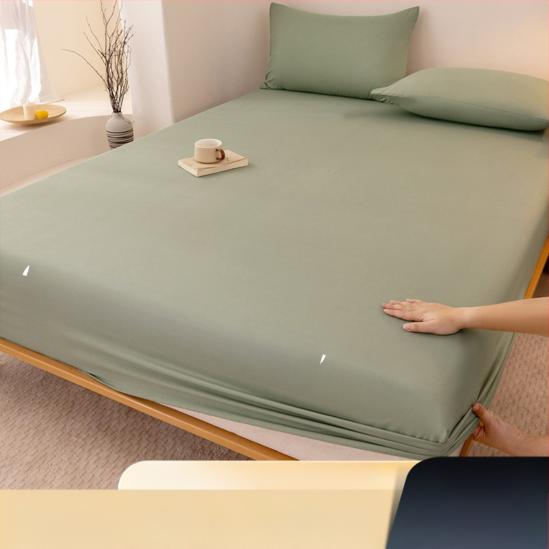 A klasės skalbtos medvilnės šlifavimo vientisos spalvos lovos užtiesalas, buitinis „viskas viename“ lovos užtiesalo, pagalvės užvalkalo, čiužinio užvalkalo, dulkių užvalkalo, trijų dalių komplektas