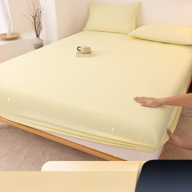 A klasės skalbtos medvilnės šlifavimo vientisos spalvos lovos užtiesalas, buitinis „viskas viename“ lovos užtiesalo, pagalvės užvalkalo, čiužinio užvalkalo, dulkių užvalkalo, trijų dalių komplektas