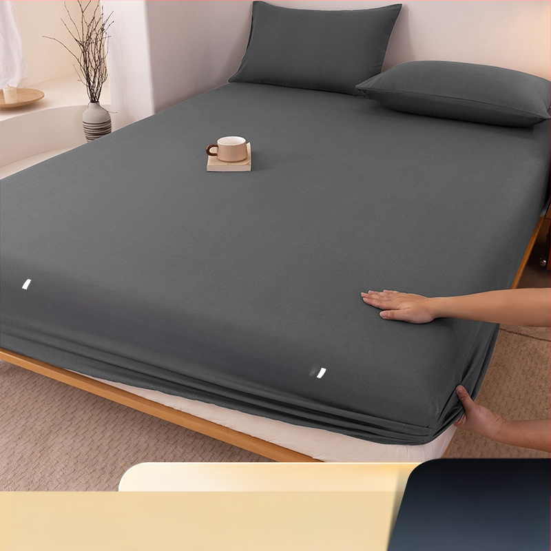 A klasės skalbtos medvilnės šlifavimo vientisos spalvos lovos užtiesalas, buitinis „viskas viename“ lovos užtiesalo, pagalvės užvalkalo, čiužinio užvalkalo, dulkių užvalkalo, trijų dalių komplektas