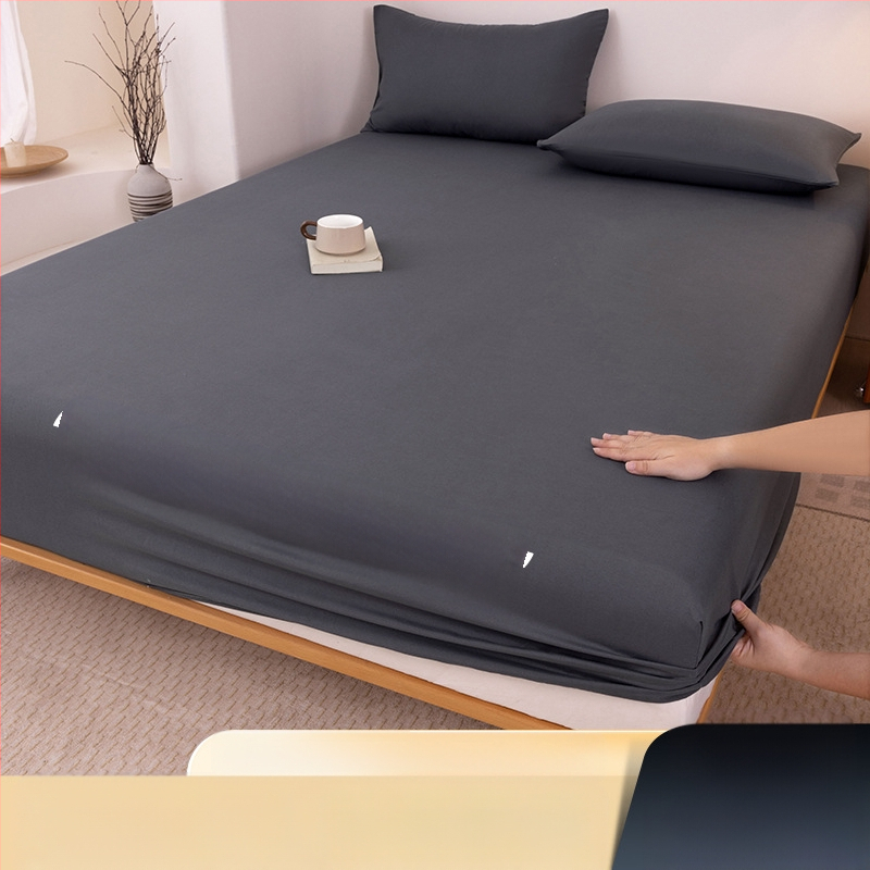 A klasės skalbtos medvilnės šlifavimo vientisos spalvos lovos užtiesalas, buitinis „viskas viename“ lovos užtiesalo, pagalvės užvalkalo, čiužinio užvalkalo, dulkių užvalkalo, trijų dalių komplektas