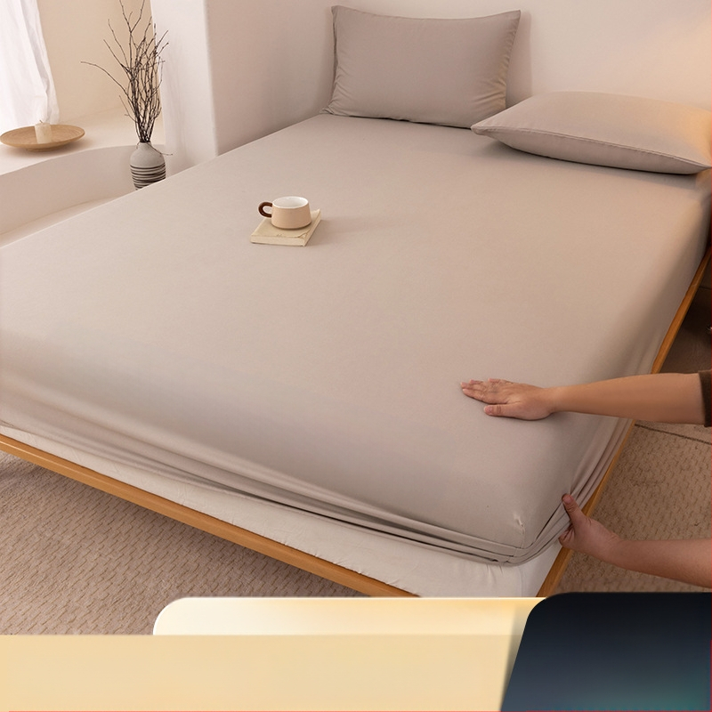 A klasės skalbtos medvilnės šlifavimo vientisos spalvos lovos užtiesalas, buitinis „viskas viename“ lovos užtiesalo, pagalvės užvalkalo, čiužinio užvalkalo, dulkių užvalkalo, trijų dalių komplektas