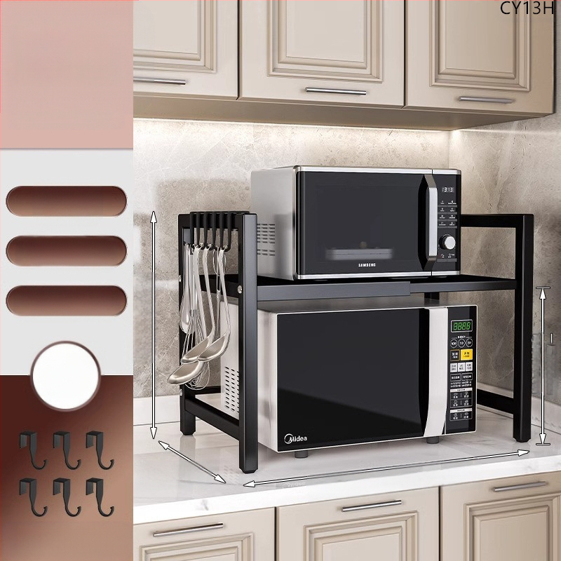 Virtuvės mikrobangų krosnelės lentynėlė, daugiasluoksnė, daugiafunkcinė orkaitės stalviršio lentynėlė, buitinė dvisluoksnė teleskopinė lentynėlė