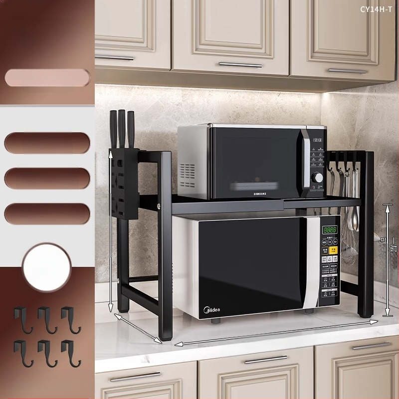 Virtuvės mikrobangų krosnelės lentynėlė, daugiasluoksnė, daugiafunkcinė orkaitės stalviršio lentynėlė, buitinė dvisluoksnė teleskopinė lentynėlė
