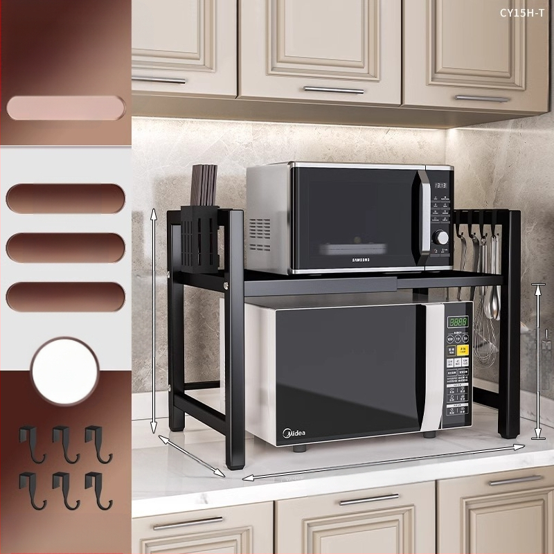 Virtuvės mikrobangų krosnelės lentynėlė, daugiasluoksnė, daugiafunkcinė orkaitės stalviršio lentynėlė, buitinė dvisluoksnė teleskopinė lentynėlė