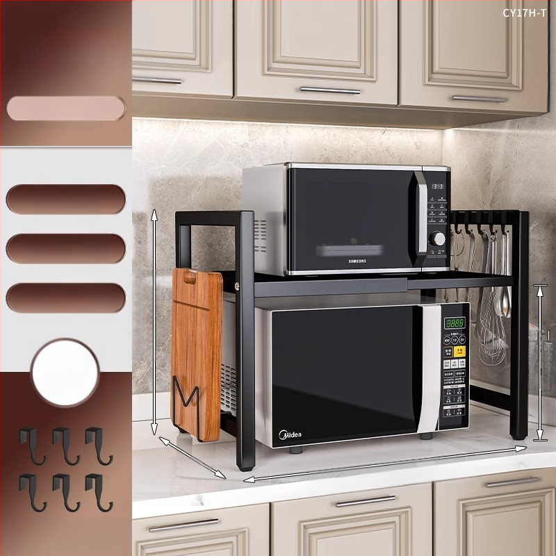 Virtuvės mikrobangų krosnelės lentynėlė, daugiasluoksnė, daugiafunkcinė orkaitės stalviršio lentynėlė, buitinė dvisluoksnė teleskopinė lentynėlė