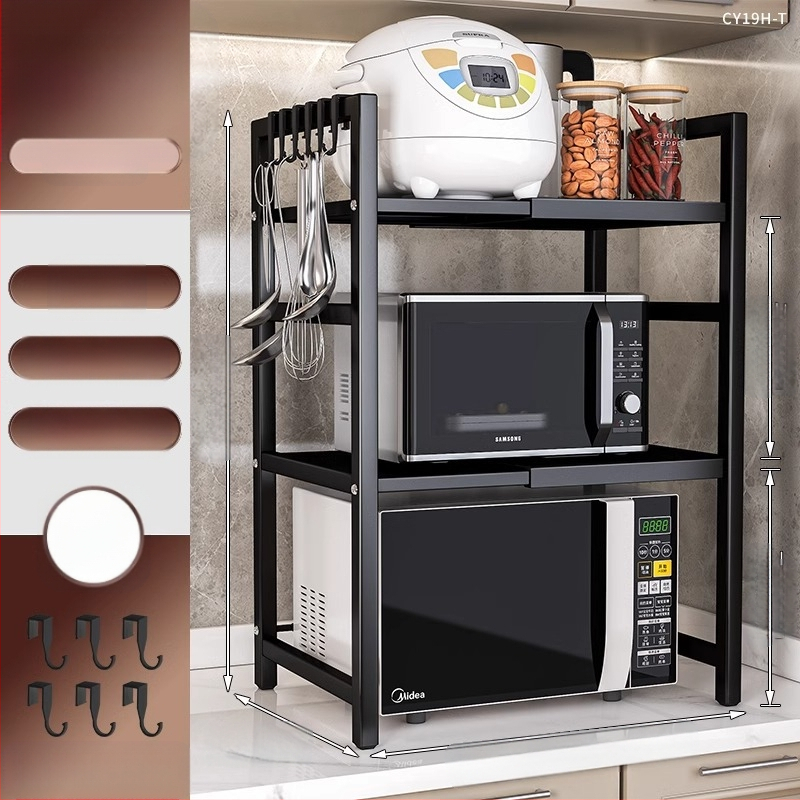 Virtuvės mikrobangų krosnelės lentynėlė, daugiasluoksnė, daugiafunkcinė orkaitės stalviršio lentynėlė, buitinė dvisluoksnė teleskopinė lentynėlė
