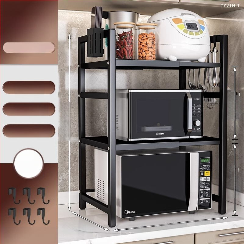 Virtuvės mikrobangų krosnelės lentynėlė, daugiasluoksnė, daugiafunkcinė orkaitės stalviršio lentynėlė, buitinė dvisluoksnė teleskopinė lentynėlė