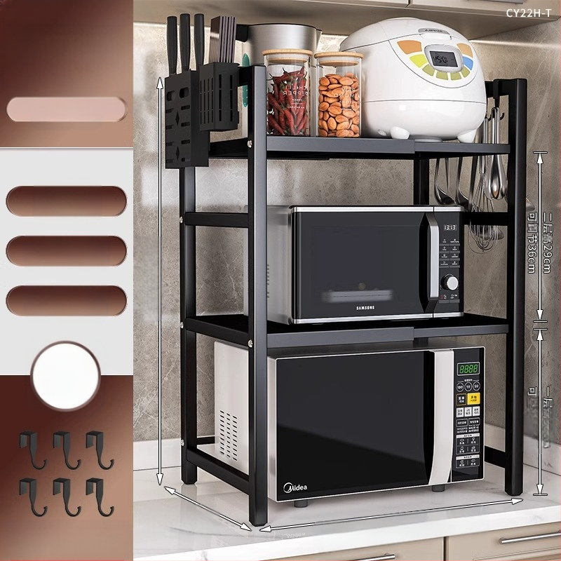 Virtuvės mikrobangų krosnelės lentynėlė, daugiasluoksnė, daugiafunkcinė orkaitės stalviršio lentynėlė, buitinė dvisluoksnė teleskopinė lentynėlė
