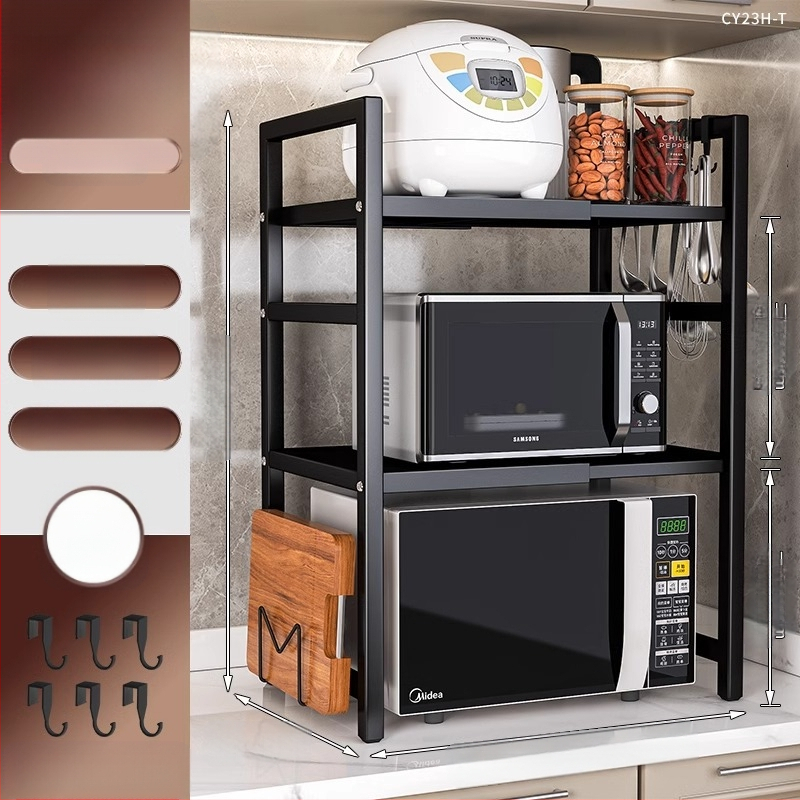 Virtuvės mikrobangų krosnelės lentynėlė, daugiasluoksnė, daugiafunkcinė orkaitės stalviršio lentynėlė, buitinė dvisluoksnė teleskopinė lentynėlė