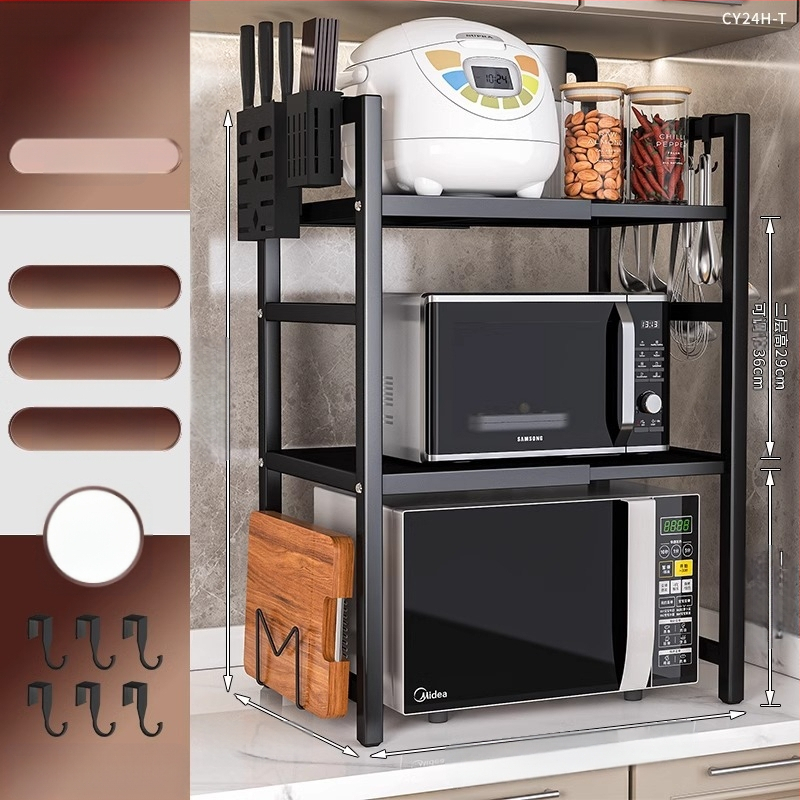 Virtuvės mikrobangų krosnelės lentynėlė, daugiasluoksnė, daugiafunkcinė orkaitės stalviršio lentynėlė, buitinė dvisluoksnė teleskopinė lentynėlė