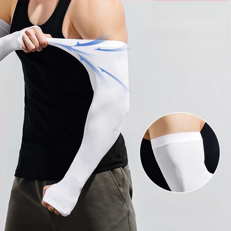 Päikesekaitse varrukad meestele, pluss-suuruses lahtised käsivarrekaitsmed, pluss paksud ja suurendatud jääsiidist varrukad, päikesekaitse, UV-kaitsega käsivars