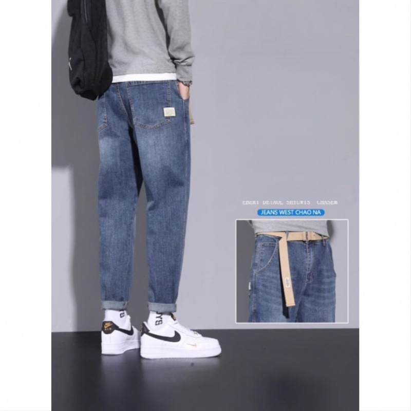 Tavaszi és őszi új koreai stílusú farmernadrág férfiaknak, divatos márkájú retró, karcsúsított, csípős, rugalmas, alkalmi, hosszú nadrág férfiaknak