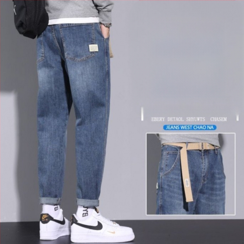 Tavaszi és őszi új koreai stílusú farmernadrág férfiaknak, divatos márkájú retró, karcsúsított, csípős, rugalmas, alkalmi, hosszú nadrág férfiaknak