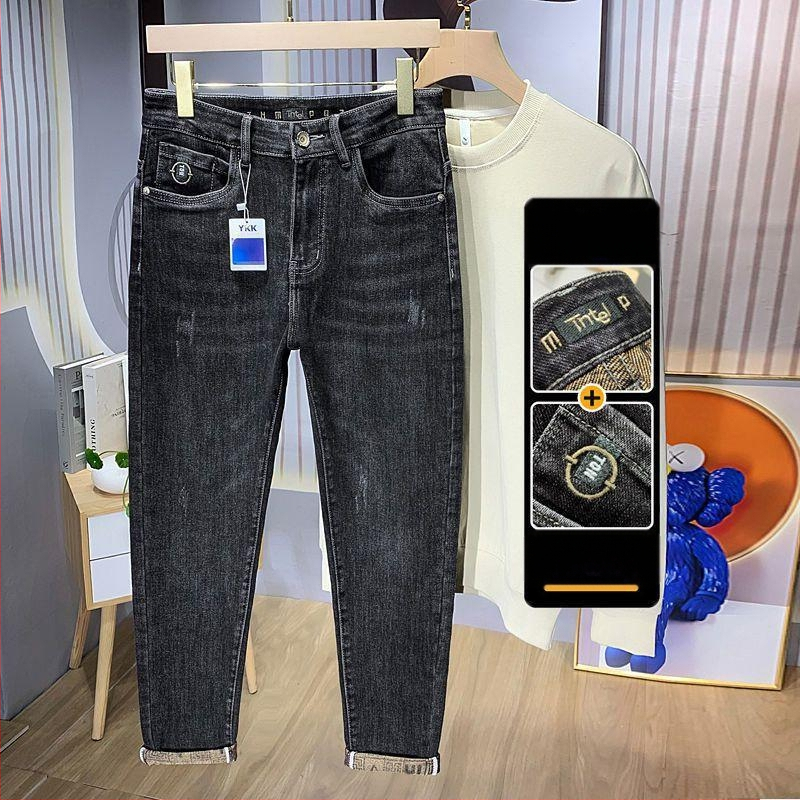 Tavaszi és őszi új koreai stílusú farmernadrág férfiaknak, divatos márkájú retró, karcsúsított, csípős, rugalmas, alkalmi, hosszú nadrág férfiaknak