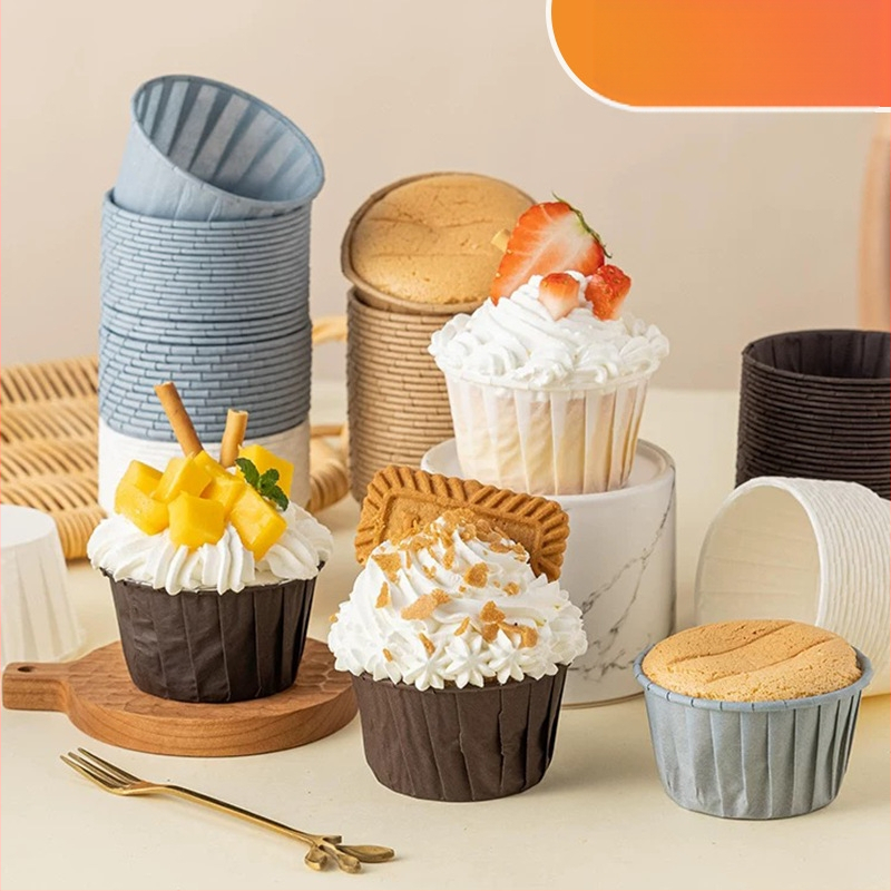 Rullitavad koogikesed, õlikindel paberihoidja, vormihoidja, spetsiaalse ahju kõrgel temperatuuril küpsetamiseks, väike Marfeni tass