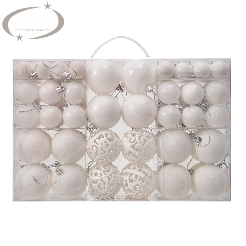 Kepti kalėdiniai kamuoliukai 100 vnt. Kalėdinių dekoracijų papuošalai 6 stiliai 6 spalvos plastikiniai kamuoliukai kalėdinių dovanų gamintojas aklųjų dėžutė