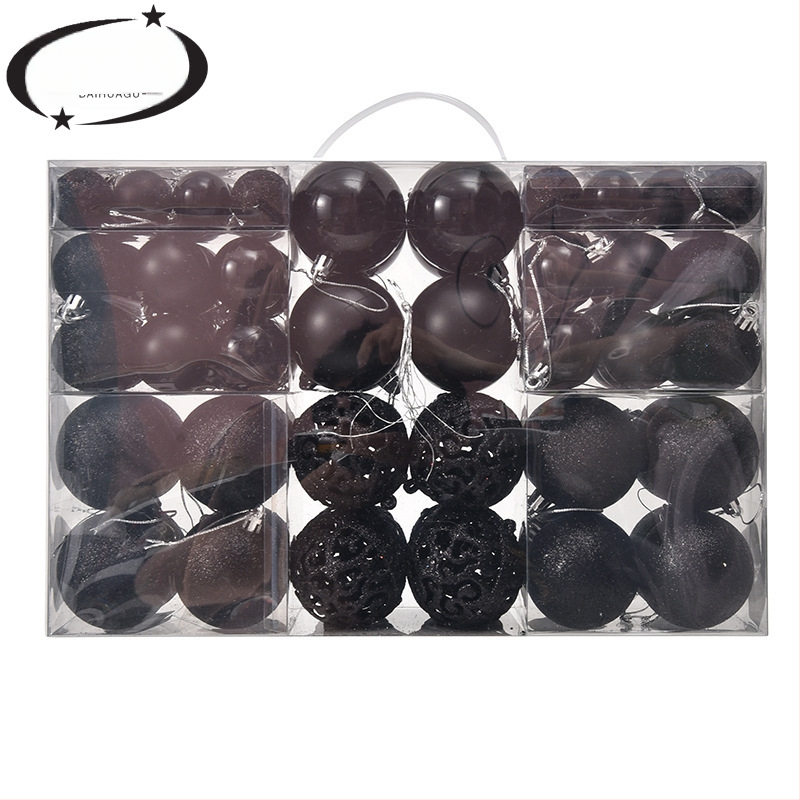 Kepti kalėdiniai kamuoliukai 100 vnt. Kalėdinių dekoracijų papuošalai 6 stiliai 6 spalvos plastikiniai kamuoliukai kalėdinių dovanų gamintojas aklųjų dėžutė