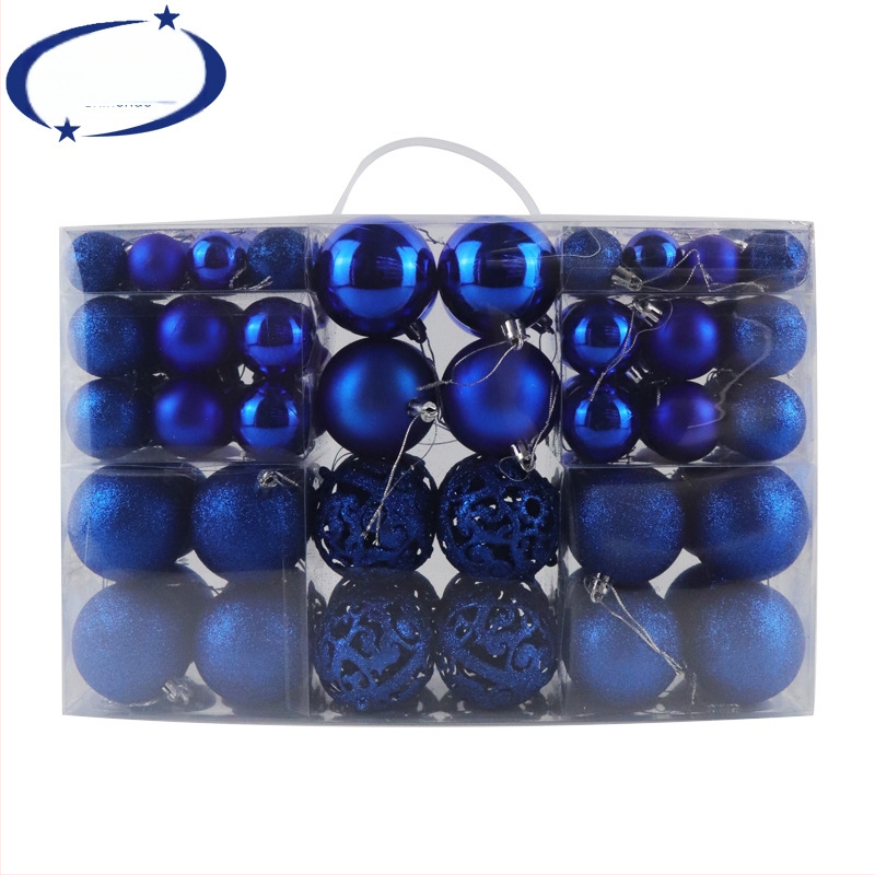 Kepti kalėdiniai kamuoliukai 100 vnt. Kalėdinių dekoracijų papuošalai 6 stiliai 6 spalvos plastikiniai kamuoliukai kalėdinių dovanų gamintojas aklųjų dėžutė