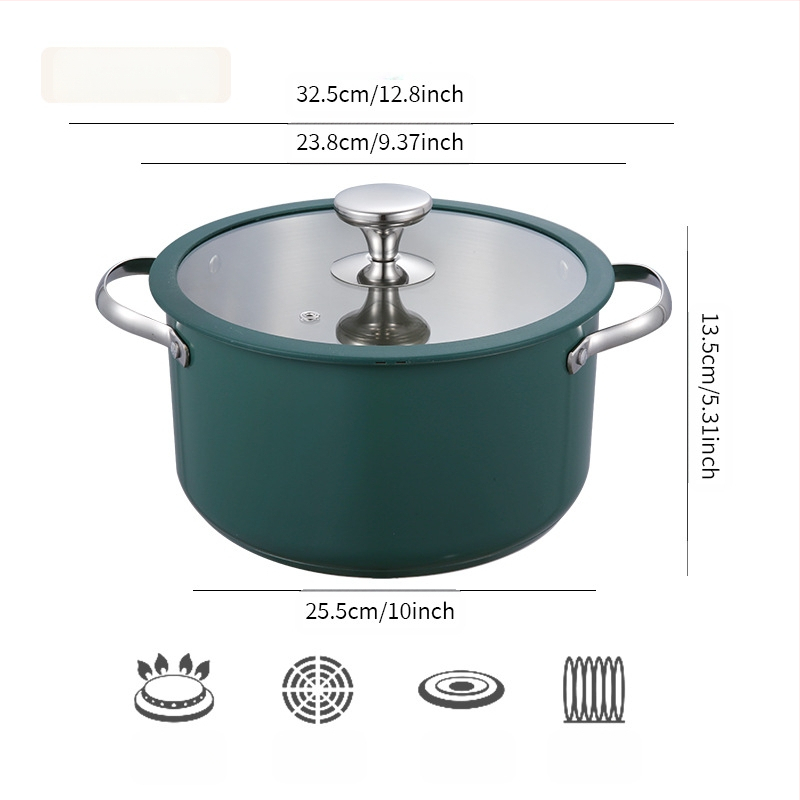 304 nerūdijančio plieno keraminis lakuotas pieno sriubos puodas, garintuvas, silikoninis stiklinis dangtis, mažas puodas, restorano virtuvė