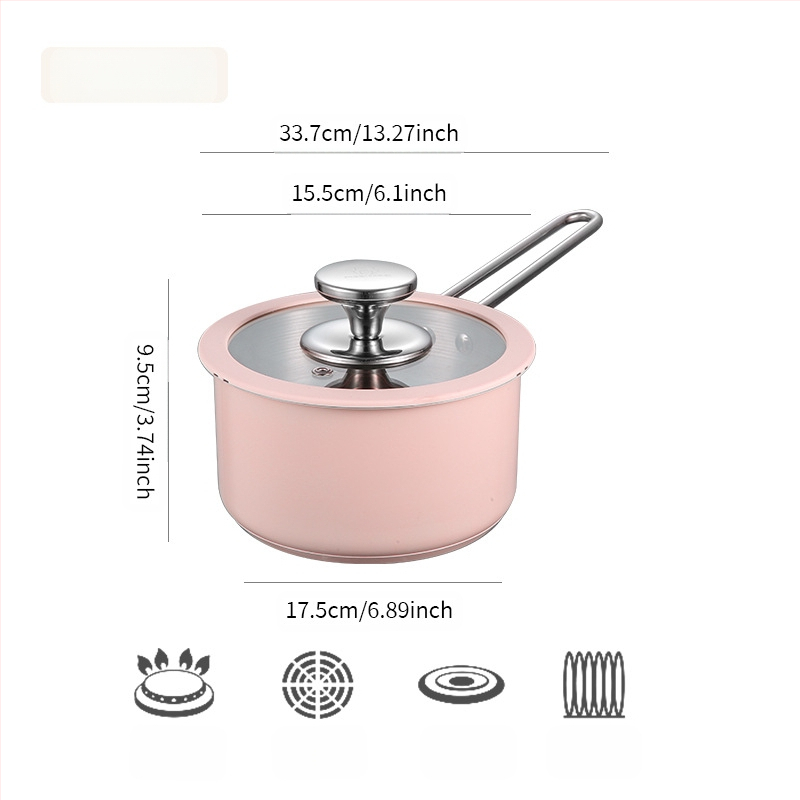 304 nerūdijančio plieno keraminis lakuotas pieno sriubos puodas, garintuvas, silikoninis stiklinis dangtis, mažas puodas, restorano virtuvė