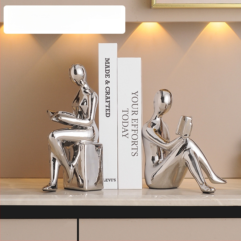 Kerged luksuskaunistused, stiilsed modernsed raamatutoed, tegelaskujude kaunistused, kodu elutuba, televiisor, veinikapp, kontoritoa kaunistused