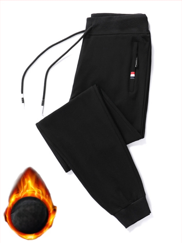 Meeste talvised vabaaja sügis- ja talvestiilis õuespordi dressipüksid fliisvoodriga soojuse ja külmakindluse tagamiseks, pikkust tõstvad pikad püksid fliisist ja paksendatud voodriga