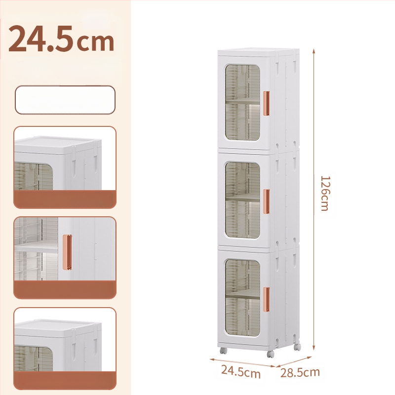 Elutoa hoiukapp Majapidamise paigaldusvaba laste mänguasjade vahedega kokkupandav kapp Suupistete hoiukapp Plastist hoiukapp