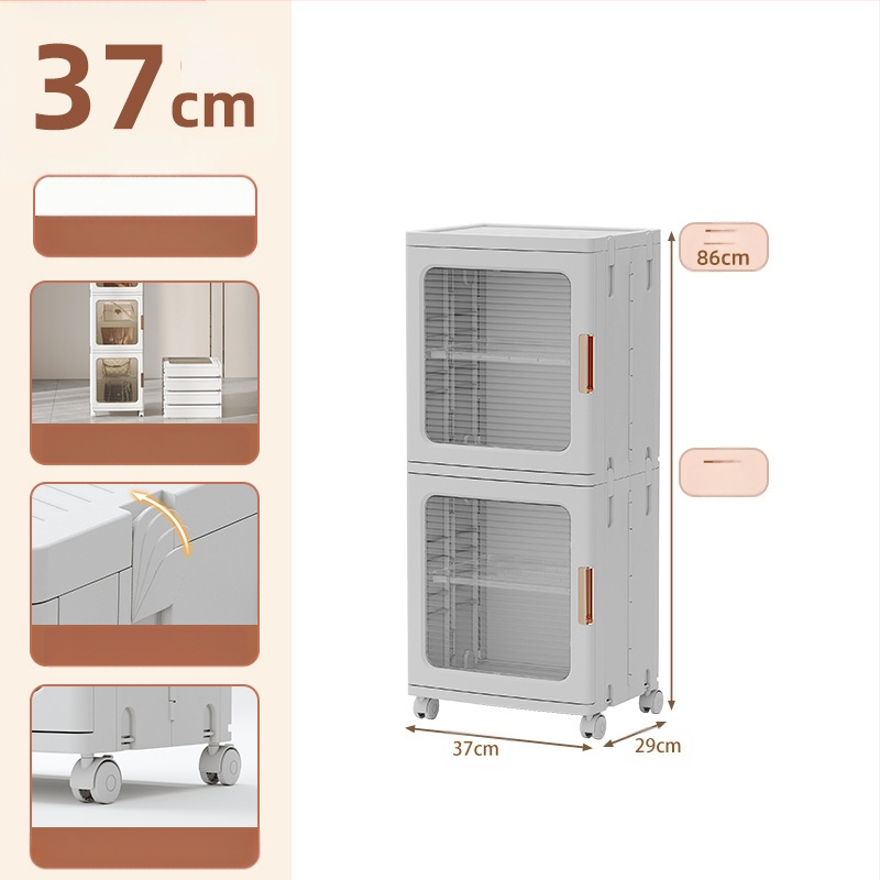 Elutoa hoiukapp Majapidamise paigaldusvaba laste mänguasjade vahedega kokkupandav kapp Suupistete hoiukapp Plastist hoiukapp