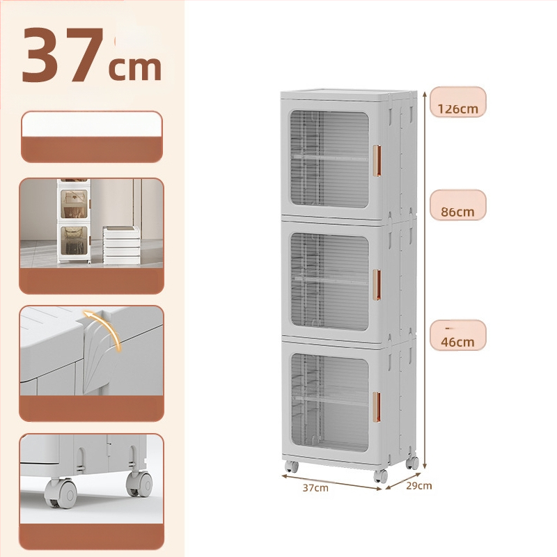Elutoa hoiukapp Majapidamise paigaldusvaba laste mänguasjade vahedega kokkupandav kapp Suupistete hoiukapp Plastist hoiukapp