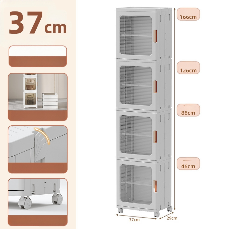Elutoa hoiukapp Majapidamise paigaldusvaba laste mänguasjade vahedega kokkupandav kapp Suupistete hoiukapp Plastist hoiukapp