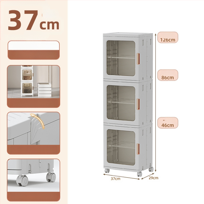 Elutoa hoiukapp Majapidamise paigaldusvaba laste mänguasjade vahedega kokkupandav kapp Suupistete hoiukapp Plastist hoiukapp