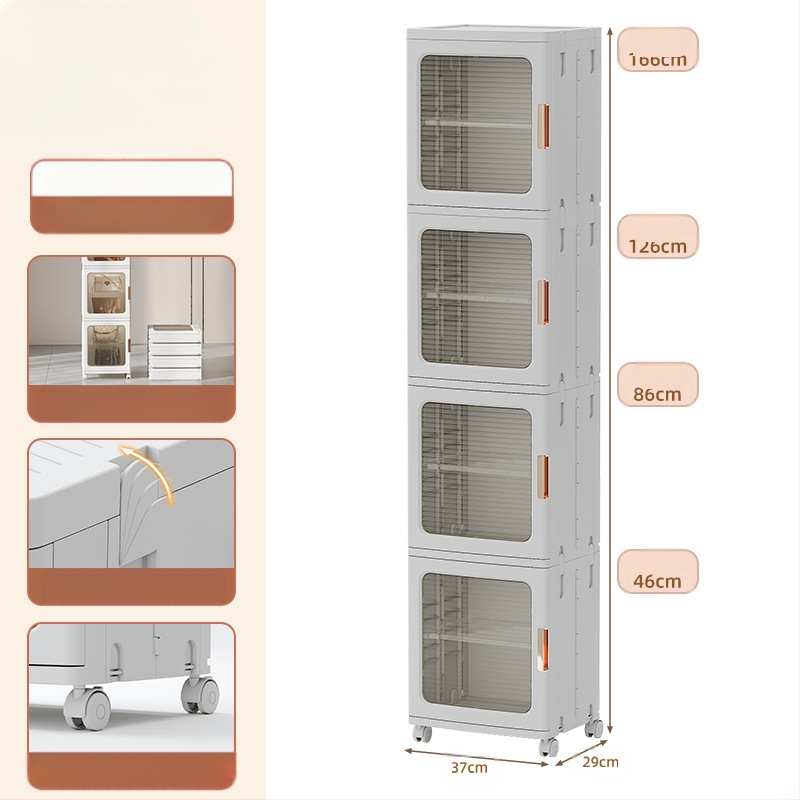 Elutoa hoiukapp Majapidamise paigaldusvaba laste mänguasjade vahedega kokkupandav kapp Suupistete hoiukapp Plastist hoiukapp
