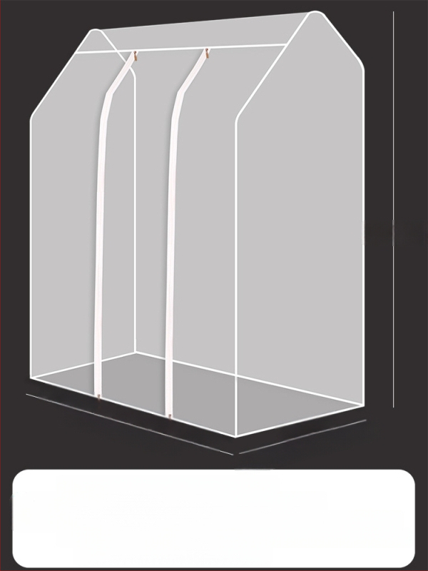 Magas és alacsony dupla rúd akasztós huzat hálószobába, padlóra helyezhető, porvédő huzat, átlátszó ruhákhoz, porvédő huzat kabáttárolóhoz