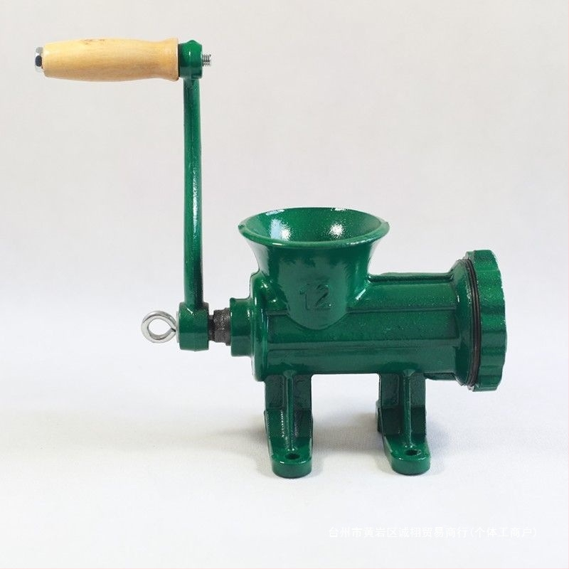 Старомодна чугунена ръчна месомелачка № 12, ръчна плънка за наденици, месомелачка, машина за наденици, мелачка за пилешко месо, мелачка за риба, други не са включени